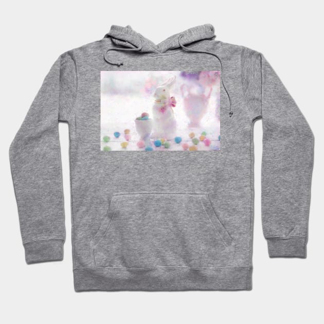 Pastel Easter Bunny Still Life Impressionist Painting Hoodie by BonBonBunny